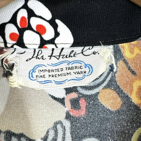 Vintage 60s Hawaiian Safari Style Shirt Cabana Floral Retro Mod Mens Medium - Picture 3 of 6